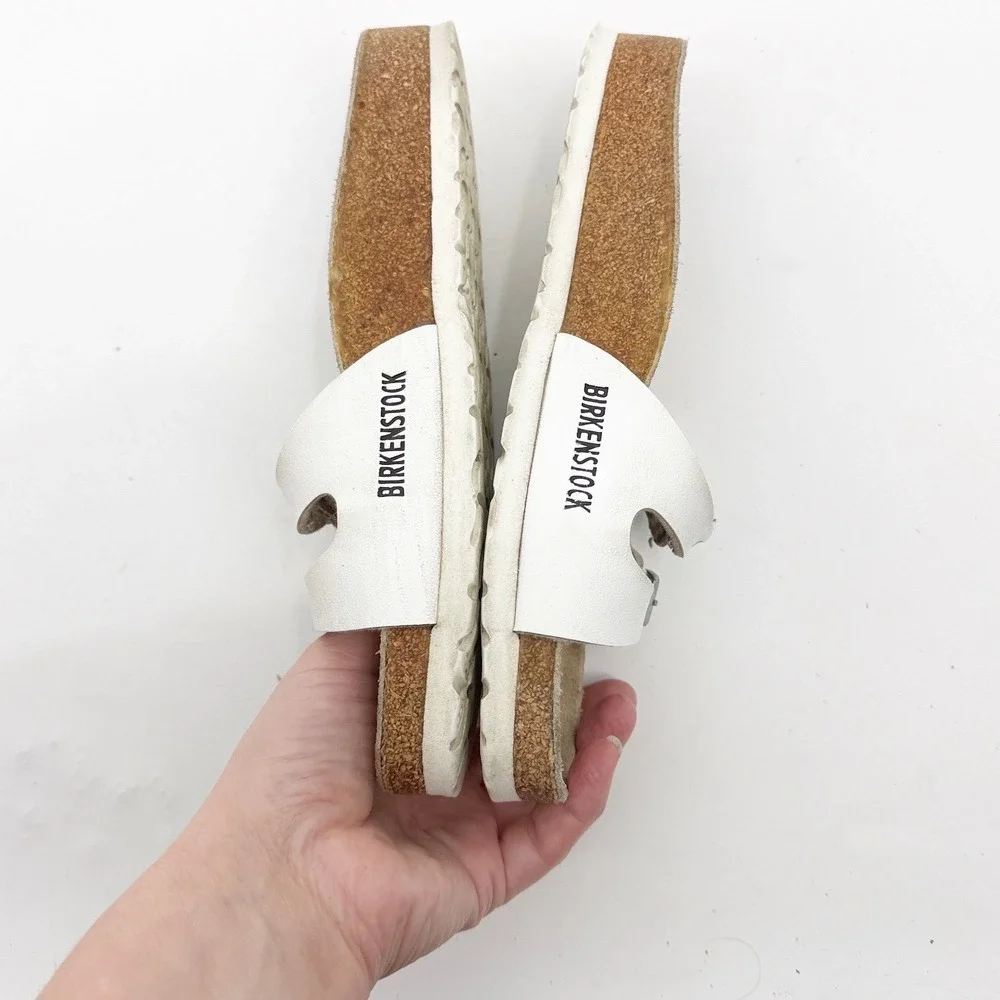 Birkenstock Ibiza White Birko-Flor Two Strap Sandals Womens 38 L7 M5 - Picture 8 of 11